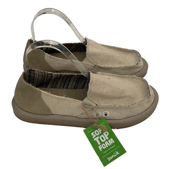 Sanuk Women’s Donna Hemp Slip on Soft Top Foam Shoes - Size 9 - NEW - Picture 1 of 8
